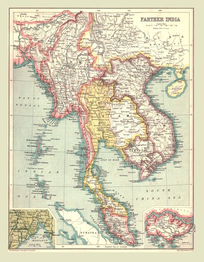 Mapa dalszych Indii, 1902. autorstwa Unbekannt