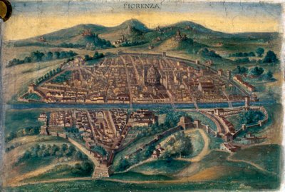 Mapa Florencji, XV wiek autorstwa Unbekannt