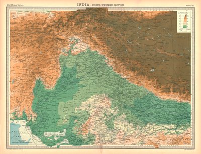 Mapa Indii - sekcja północno-zachodnia autorstwa Unbekannt