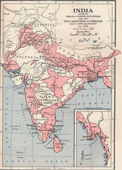 Mapa Indii w 1856 1906. autorstwa Unbekannt