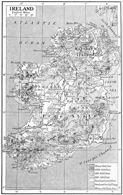 Mapa Irlandii, ok. 1930 autorstwa Unbekannt