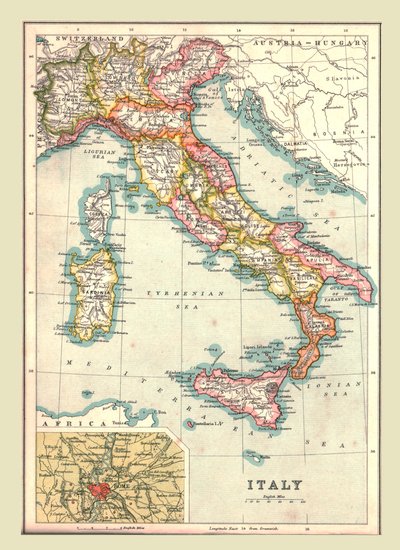 Mapa Włoch, 1902. autorstwa Unbekannt