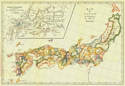 Mapa Japonii w prowincjach w czasach Iyeyasu, 1903. autorstwa Unbekannt