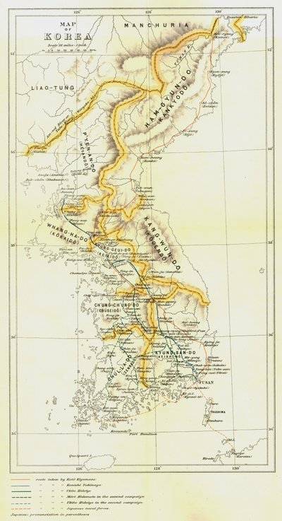 Mapa Korei, 1903. autorstwa Unbekannt