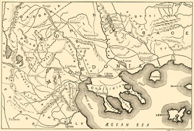 Mapa Macedonii i przyległych dzielnic, 1890. autorstwa Unbekannt