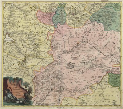 Mapa guberni moskiewskiej i części najbliższych prowincji, 1745 autorstwa Unbekannt