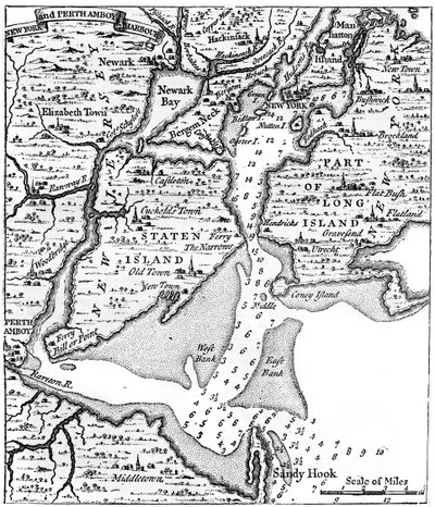 Mapa Nowego Jorku około połowy XVIII wieku, ok. 1880 r. autorstwa Unbekannt
