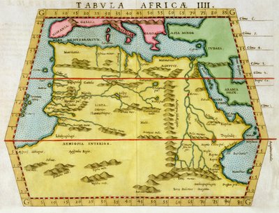 Mapa Afryki Północnej, ok. 1580 r. autorstwa Unbekannt