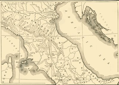 Mapa północnych i środkowych Włoch, 1890. autorstwa Unbekannt