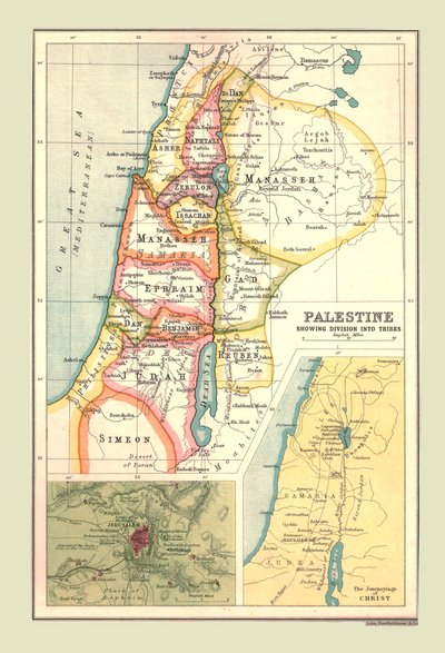 Mapa Palestyny z podziałem na plemiona, 1902. autorstwa Unbekannt