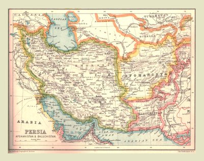 Mapa Persji, 1902. autorstwa Unbekannt