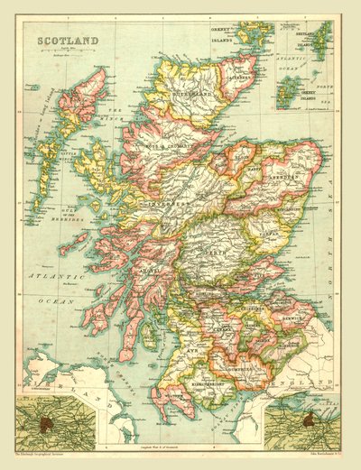 Mapa Szkocji, 1902. autorstwa Unbekannt