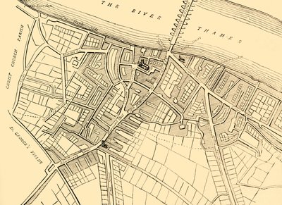 Mapa Southwark, 1720, c1878. autorstwa Unbekannt