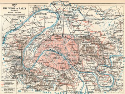 Mapa oblężenia Paryża, 1870-71, 1907 autorstwa Unbekannt
