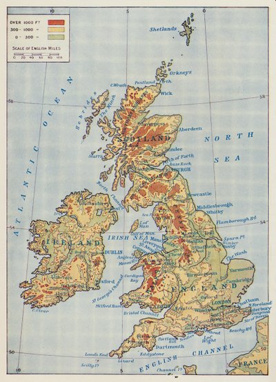Mapa Wysp Brytyjskich, 1910 autorstwa Unbekannt