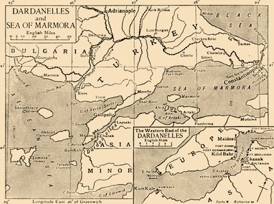 Mapa Dardaneli i Morza Marmara, c1914, 1920. autorstwa Unbekannt