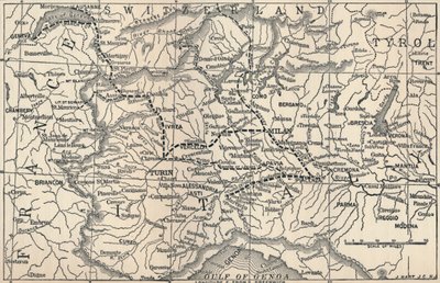 Mapa kampanii Marengo, 1800, 1896 autorstwa Unbekannt