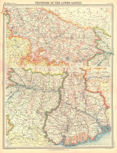 Mapa prowincji Dolnego Gangesu autorstwa Unbekannt