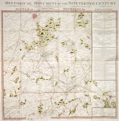 Mapa kampanii pod Waterloo, 1815, Zamek Walmer, Kent autorstwa Unbekannt