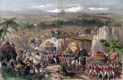 Marsz wojsk w Indiach, 1848 autorstwa Unbekannt