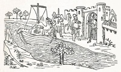 Marco Polo ląduje w Ormuz, ok. 1300, 1912 r. autorstwa Unbekannt