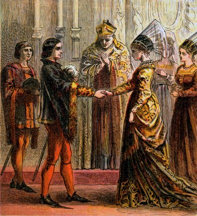 Ślub Henryka V, 1420, c1850 autorstwa Unbekannt