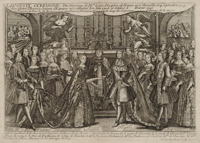 Małżeństwo Ludwika, Delfina Francji z Marią Teresą Raphaëlle, Infantką Hiszpanii w 1745 w Wersalu, 1745 autorstwa Unbekannt