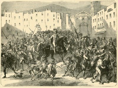 Masaniello przemawiający do ludności Neapolu, 7 lipca 1647, 1890. autorstwa Unbekannt
