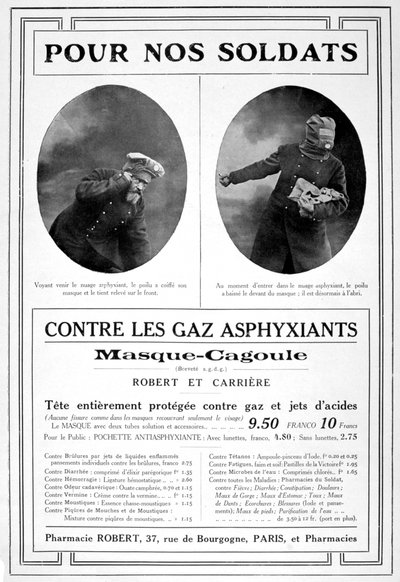 Reklama maski gazowej, 1915 autorstwa Unbekannt