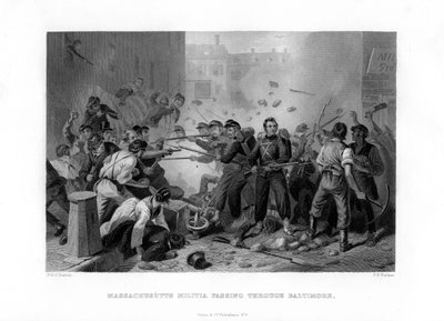 Milicja Massachusetts przechodząca przez Baltimore, 1861 1862-1867 autorstwa Unbekannt