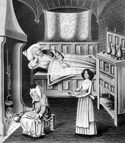 Opiekunka i służąca w izbie chorych, ok. 1470, 1910 r. autorstwa Unbekannt