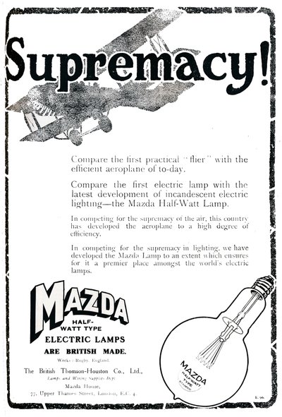 Reklama lamp elektrycznych półwatowych Mazdy, 1919 r autorstwa Unbekannt