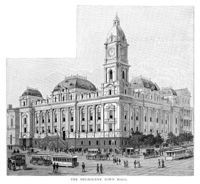 Ratusz w Melbourne, Wiktoria, Australia, 1886 r. autorstwa Unbekannt
