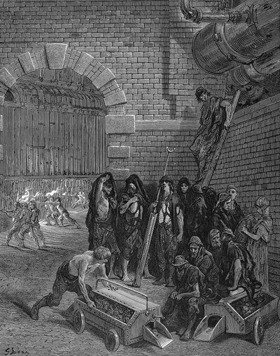 Mężczyźni robiący sobie przerwę w szarżowaniu na retorty, Lambeth Gasworks, 1872 autorstwa Unbekannt