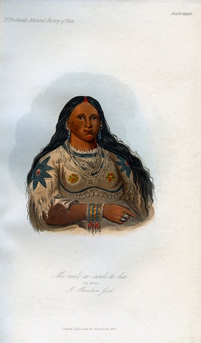 Mi-neek-ee-sank-te-ka, Norka, Mandan Girl, 1848 autorstwa Unbekannt