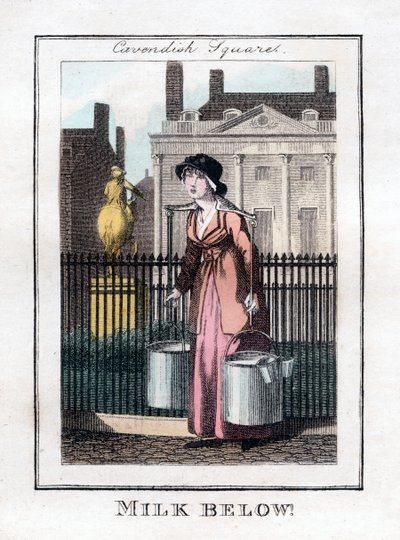 Milk Below!, Cavendish Square, Londyn, 1805 autorstwa Unbekannt