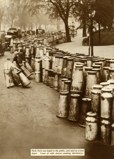Mleko w Hyde Parku podczas strajku generalnego, Londyn, 1926, 1935. autorstwa Unbekannt