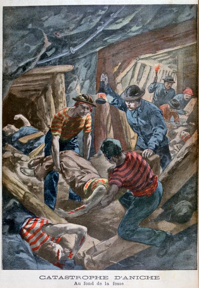 Upadek kopalni, Aniche, Francja, 1900 autorstwa Unbekannt
