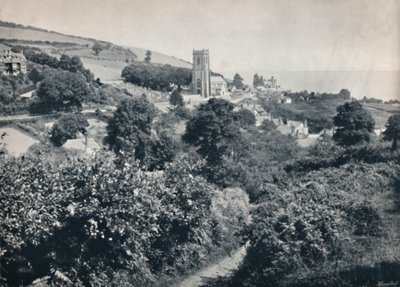 Minehead - Widok wsi i kościoła, 1895 autorstwa Unbekannt
