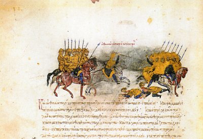 Miniatura z madryckich Skylitzów, XI-XII w. autorstwa Unbekannt