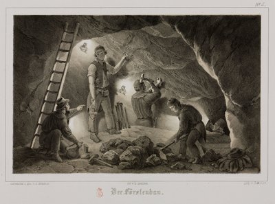 Górnictwo, górnicy rud metali, Niemcy, ok. 1851 autorstwa Unbekannt