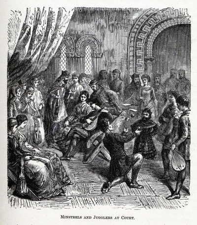 Minstrele i żonglerzy na dworze, 1882 r autorstwa Unbekannt