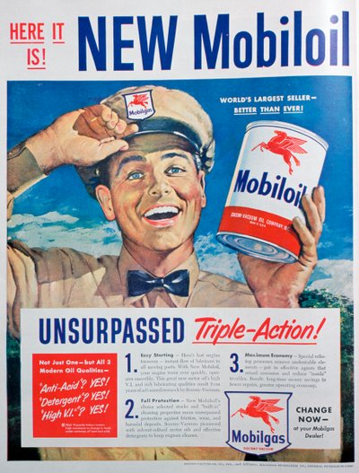 Reklama oleju silnikowego Mobiloil, 1949 autorstwa Unbekannt