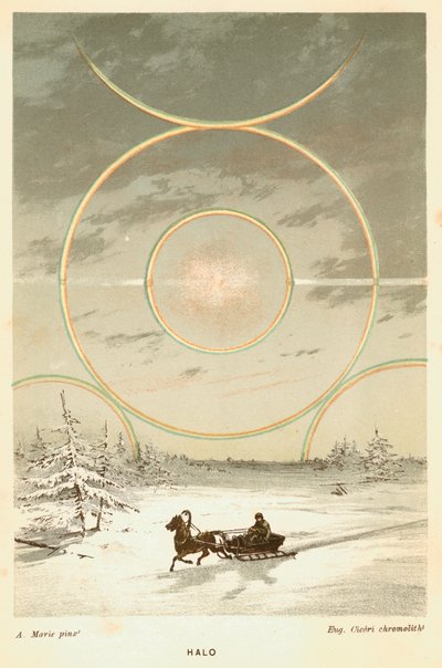 Mock Sun z łukami słonecznymi i halo, obserwowany z koła podbiegunowego, 1873 autorstwa Unbekannt