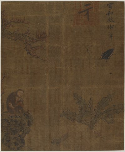 Małpy, owady i kapusta, prawdopodobnie dynastia Ming, 1368-1644. autorstwa Unbekannt