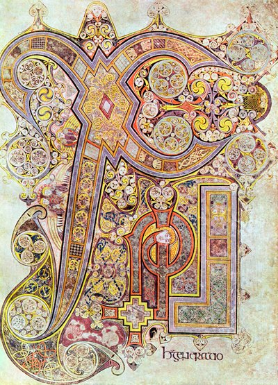 Strona z monogramem z Księgi z Kells Christi Autem Generatio, c800 autorstwa Unbekannt