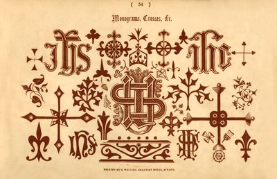 Monogramy, krzyże itp., 1862 r autorstwa Unbekannt