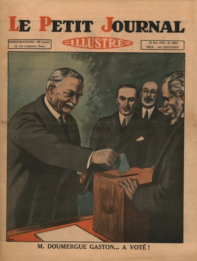 Monsieur Gaston Doumergue... głosował!, 1929. autorstwa Unbekannt