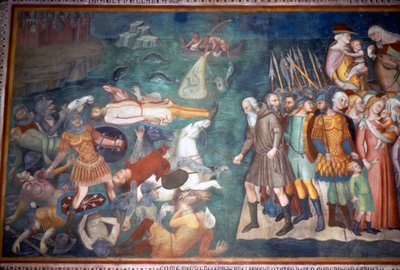 Mojżesz i Izraelici przechodzą przez Morze Czerwone, San Gimignano, Włochy, XIV w. autorstwa Unbekannt