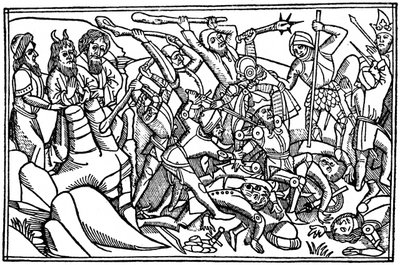 Mojżesz modlący się o zwycięstwo Izraela, 1480 1964 autorstwa Unbekannt